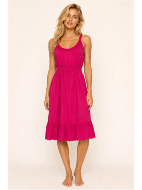 Old Navy Maternity Midi Dress Hot Pink Braided Baby Shower Romantic Pregnancy XS